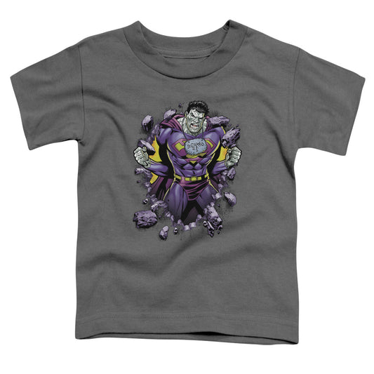 Superman Bizzaro Breakthrough Toddler Kids Youth T Shirt Charcoal