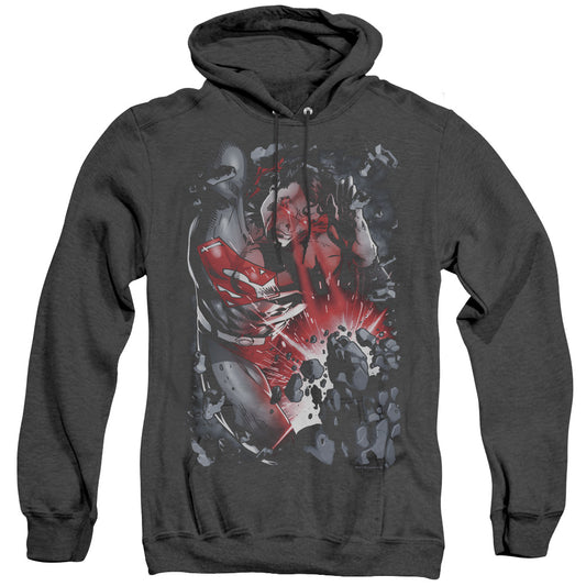 Superman Heat Blast Heather Mens Hoodie Black