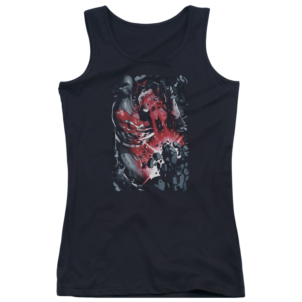 Superman Heat Blast Womens Tank Top Shirt Black