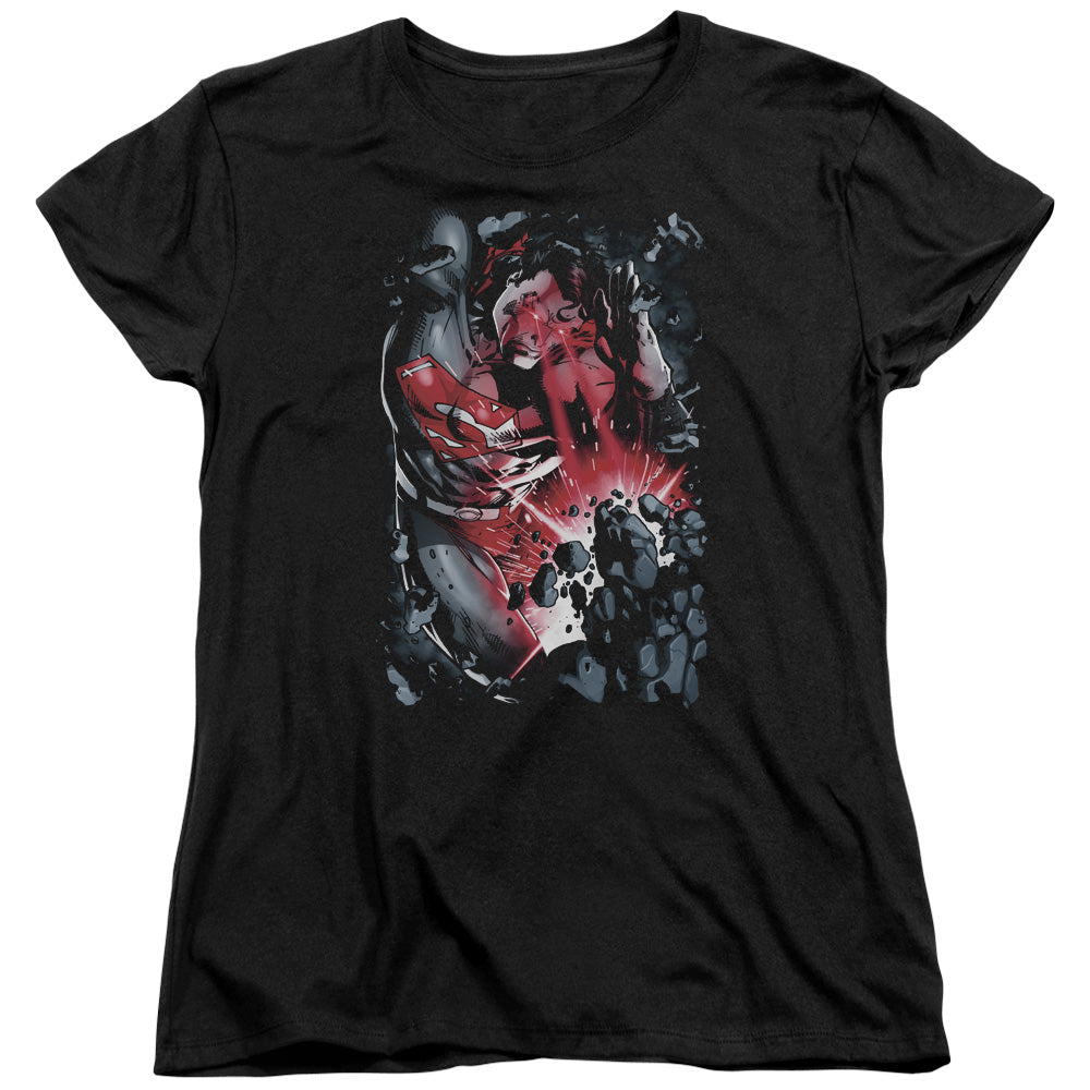 Superman Heat Blast Womens T Shirt Black