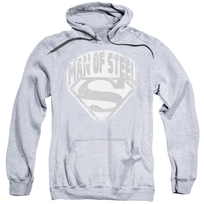 Superman Man Of Steel Shield Mens Hoodie Athletic Heather