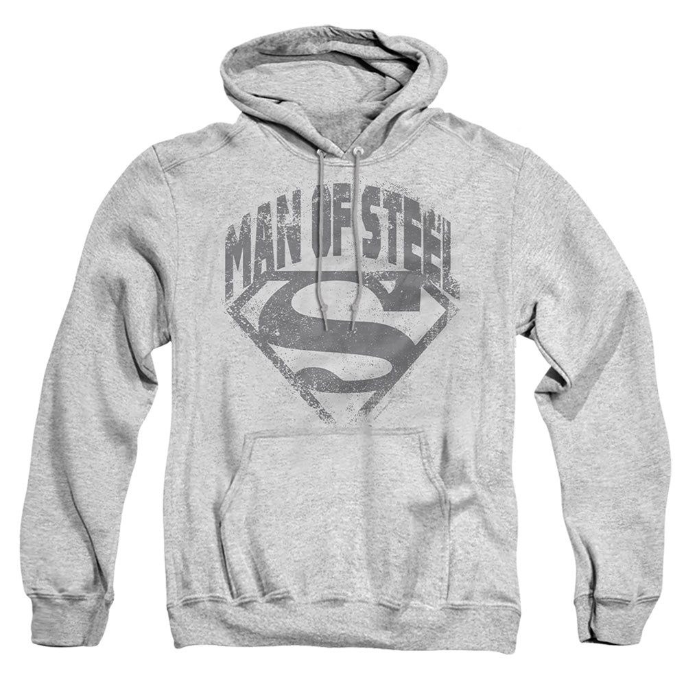 Superman Man Of Steel Shield Mens Hoodie Athletic Heather