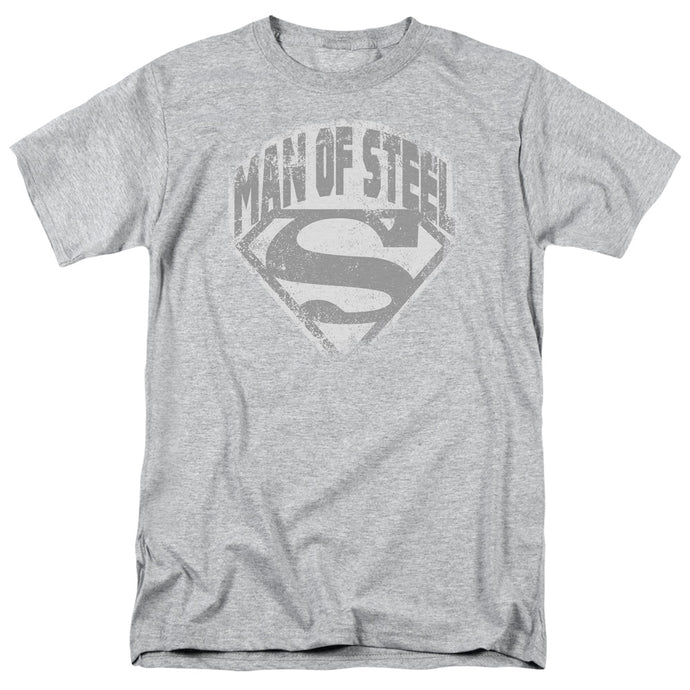 Superman Man Of Steel Shield Mens T Shirt Athletic Heather