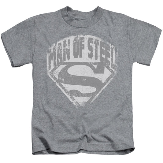 Superman Man Of Steel Shield Juvenile Kids Youth T Shirt Athletic Heather