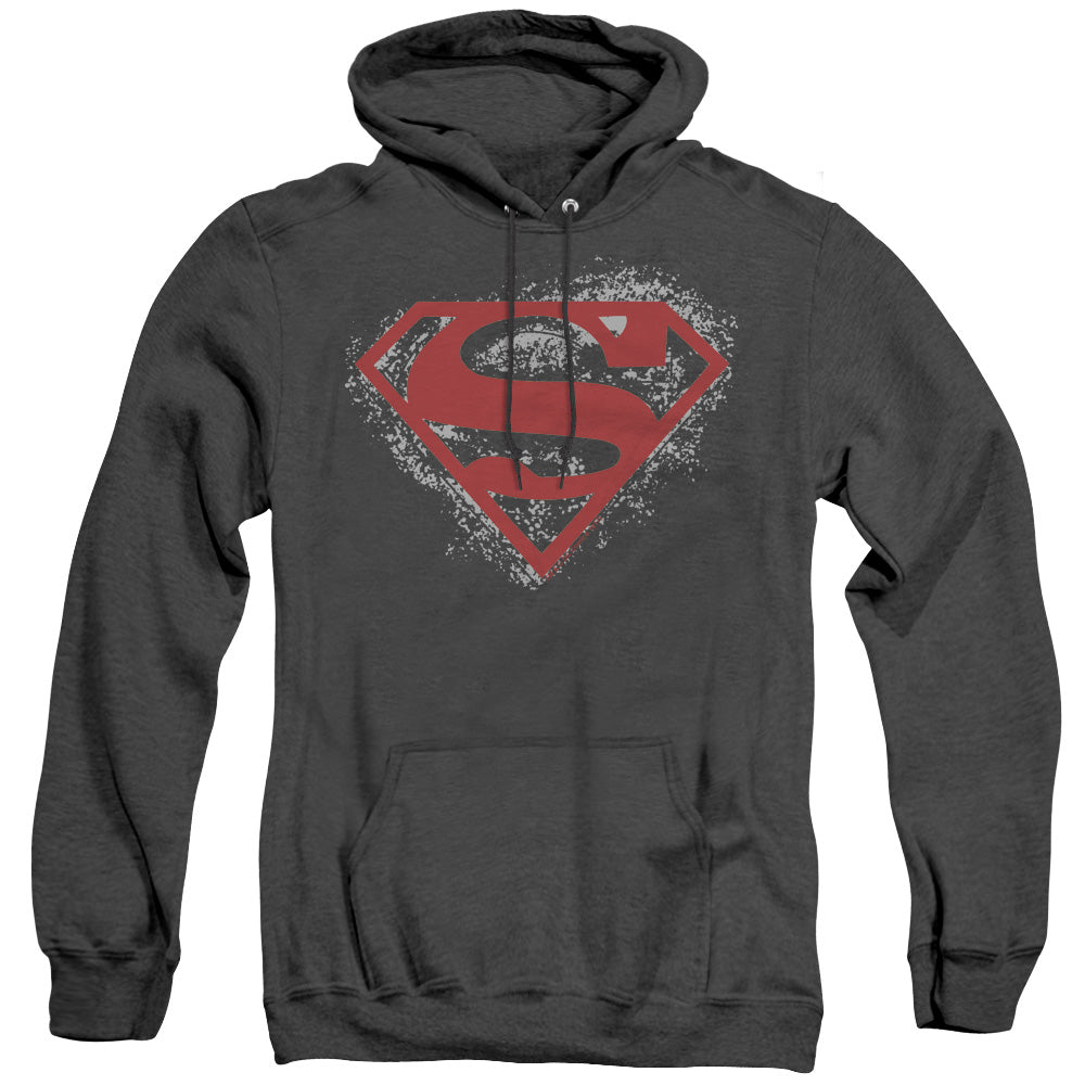 Superman Hardcore Noir Shield Heather Mens Hoodie Black