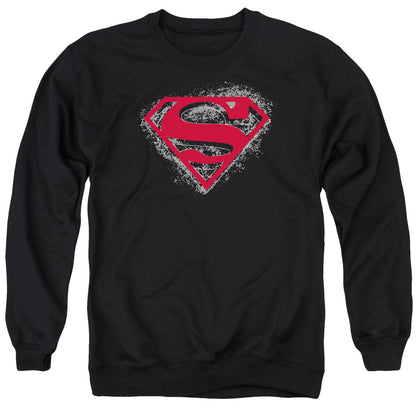 Superman Hardcore Noir Shield Mens Crewneck Sweatshirt Black