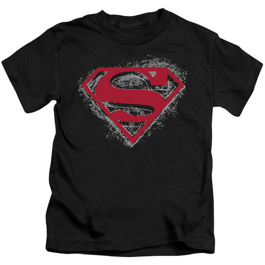 Superman Hardcore Noir Shield Juvenile Kids Youth T Shirt Black