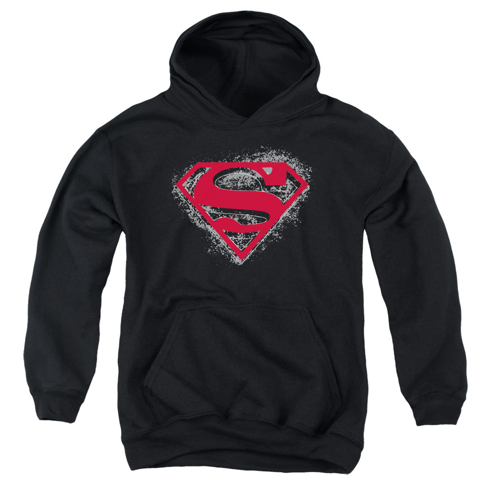 Superman Hardcore Noir Shield Kids Youth Hoodie Black