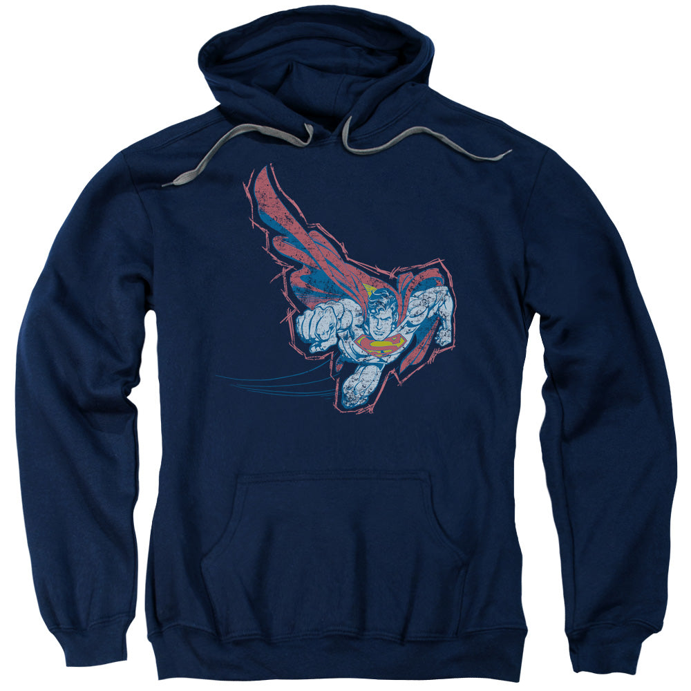 Superman Scribble & Soar Mens Hoodie Navy