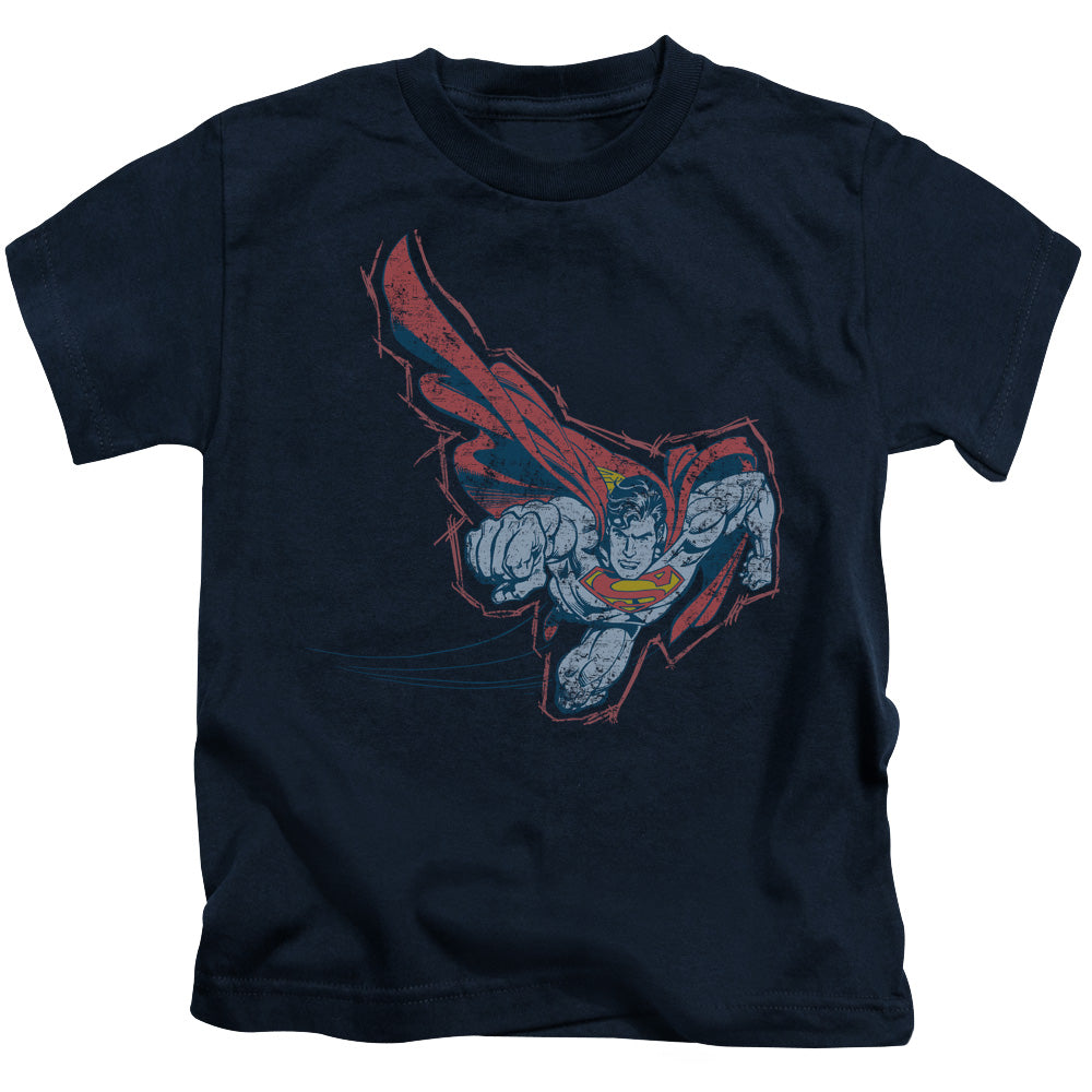 Superman Scribble & Soar Juvenile Kids Youth T Shirt Navy