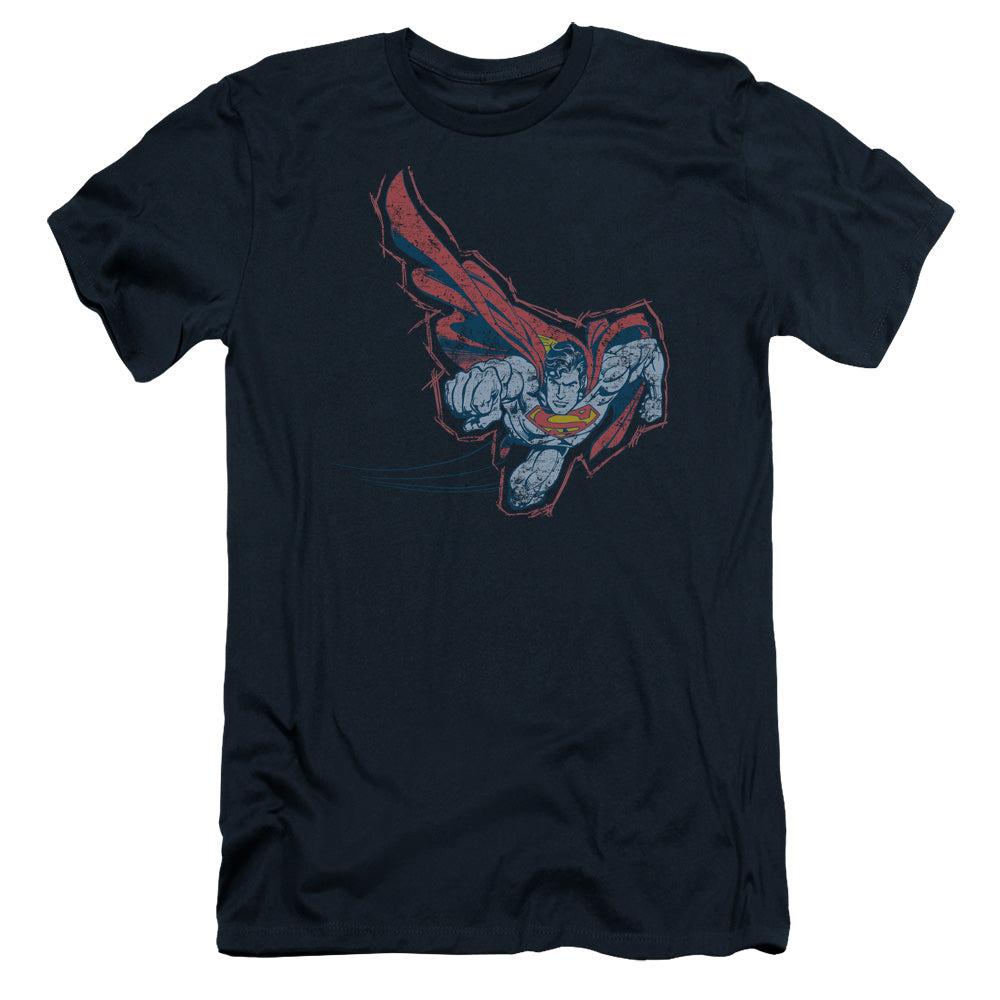 Superman Scribble & Soar Slim Fit Mens T Shirt Navy