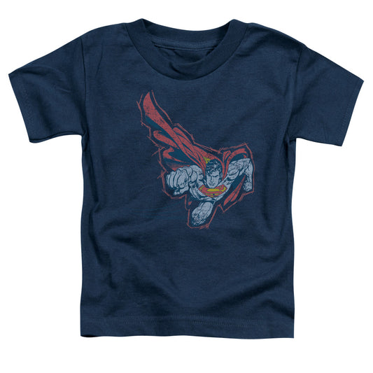 Superman Scribble & Soar Toddler Kids Youth T Shirt Navy