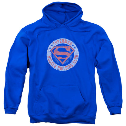 Superman Muscle Club Mens Hoodie Royal Blue