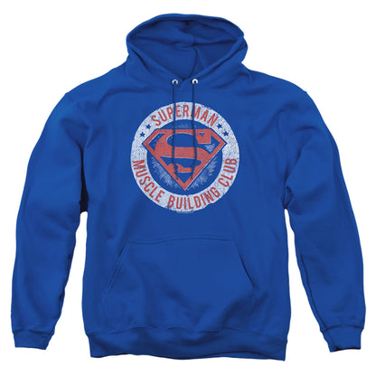 Superman Muscle Club Mens Hoodie Royal Blue