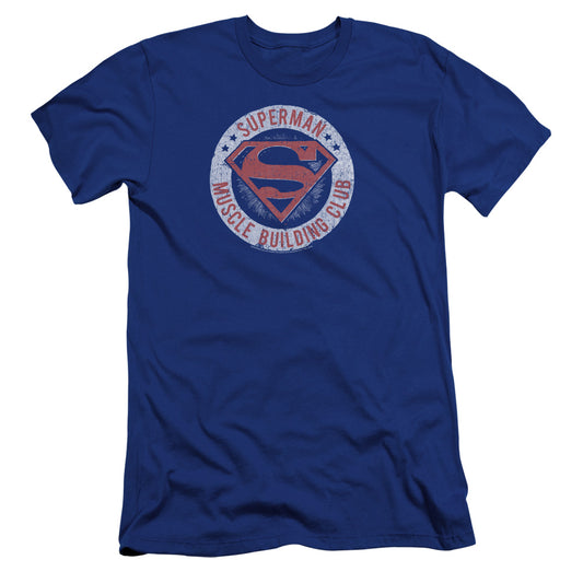 Superman Muscle Club Premium Bella Canvas Slim Fit Mens T Shirt Royal Blue