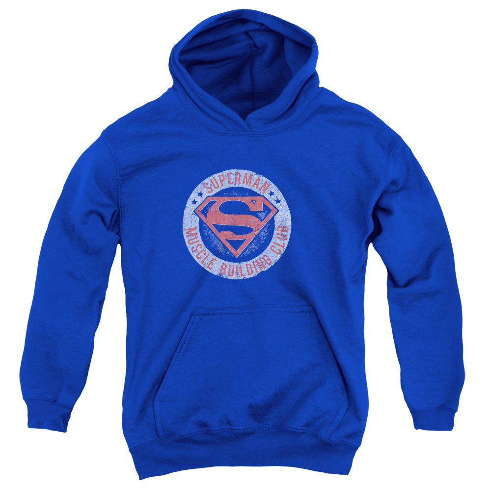 Superman Muscle Club Kids Youth Hoodie Royal