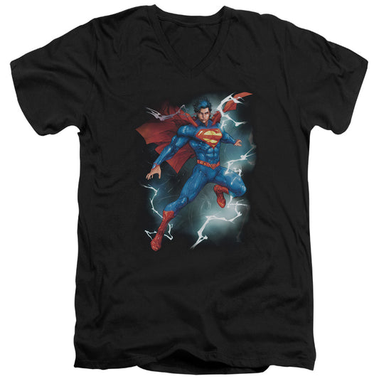 Superman Annual #1 Cover Mens Slim Fit V Neck T Shirt Black