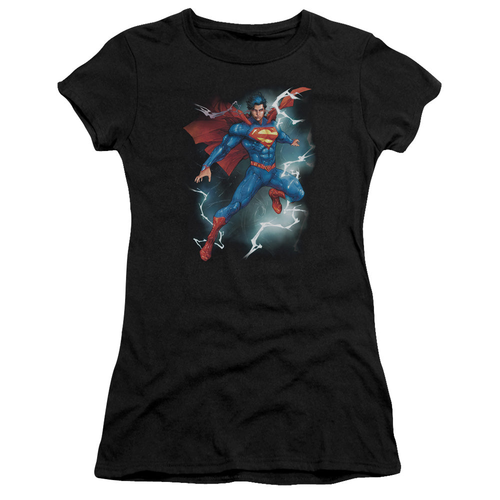 Superman Annual #1 Cover Junior Sheer Cap Sleeve Womens T Shirt Black