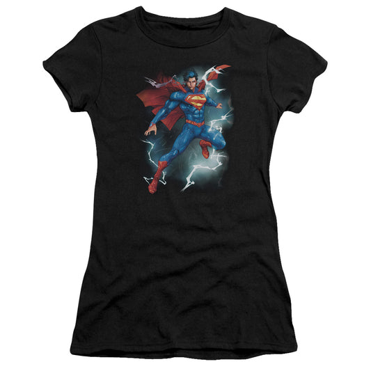 Superman Annual #1 Cover Junior Sheer Cap Sleeve Womens T Shirt Black