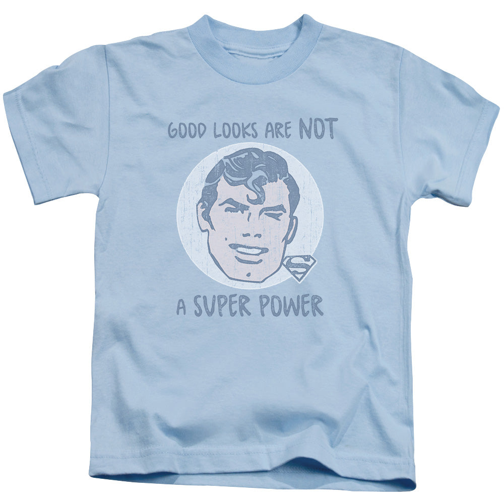 Superman Good Looks Juvenile Kids Youth T Shirt Light Blue