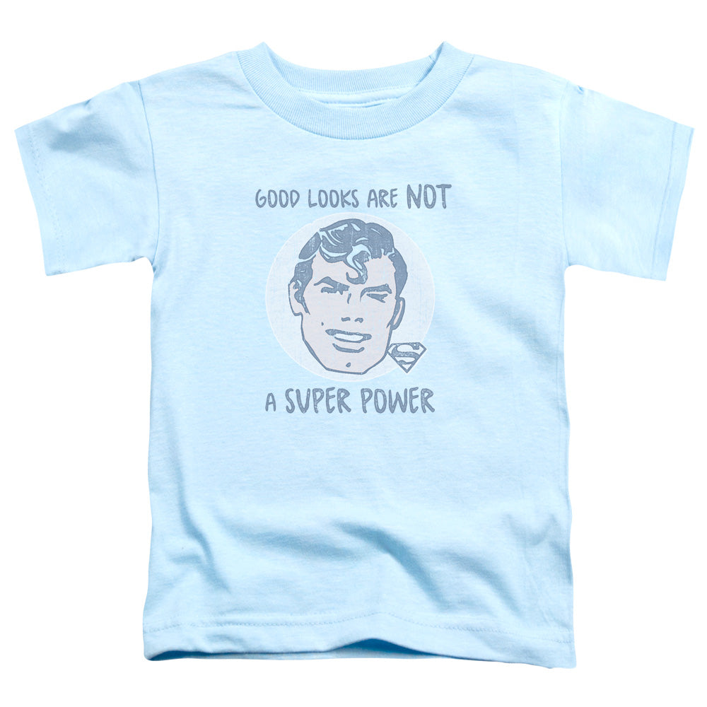 Superman Good Looks Toddler Kids Youth T Shirt Light Blue