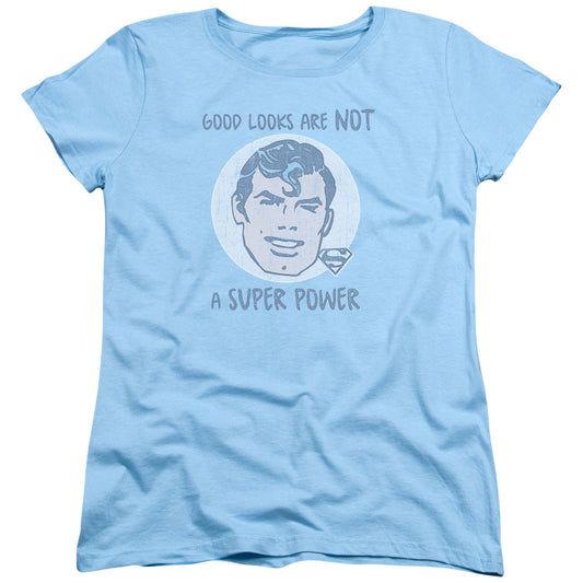 Superman Good Looks Womens T Shirt Light Blue