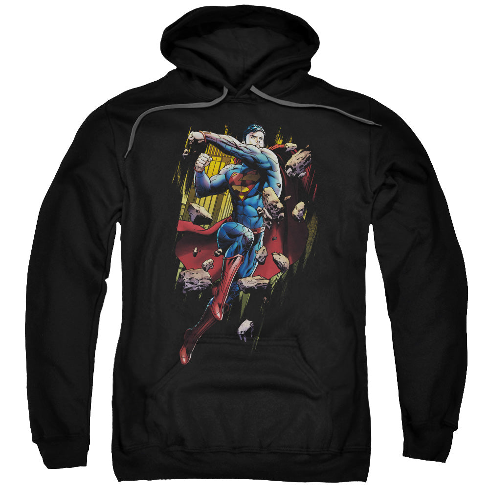 Superman Flying Determination Mens Hoodie Black