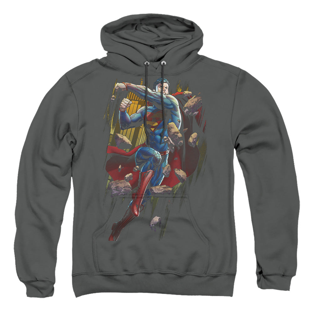 Superman Flying Determination Mens Hoodie Black