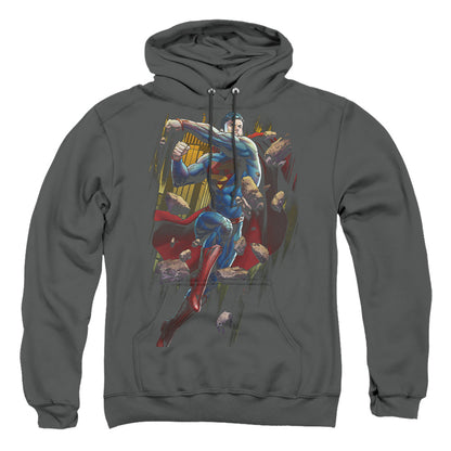 Superman Flying Determination Mens Hoodie Black