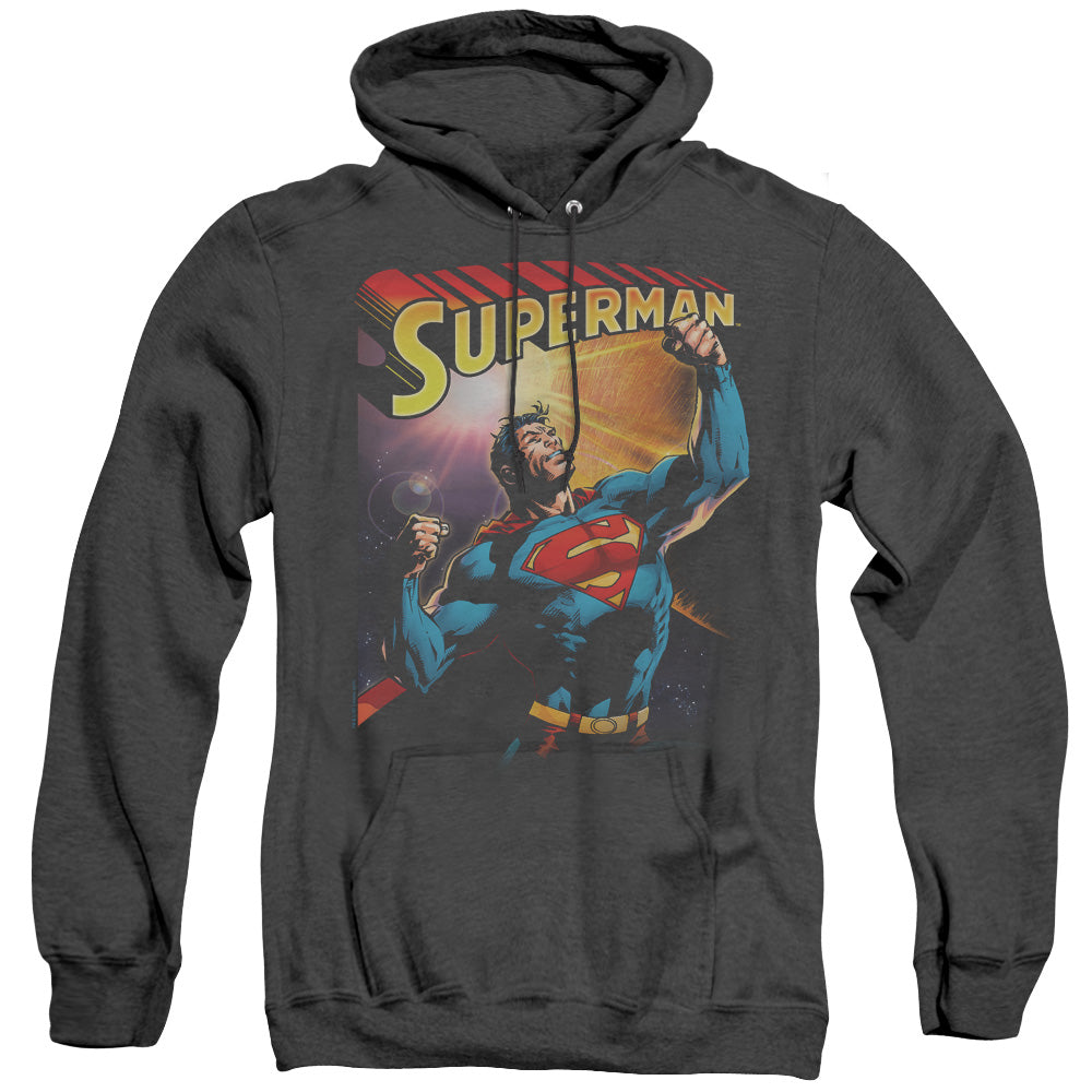 Superman Victory Heather Mens Hoodie Black