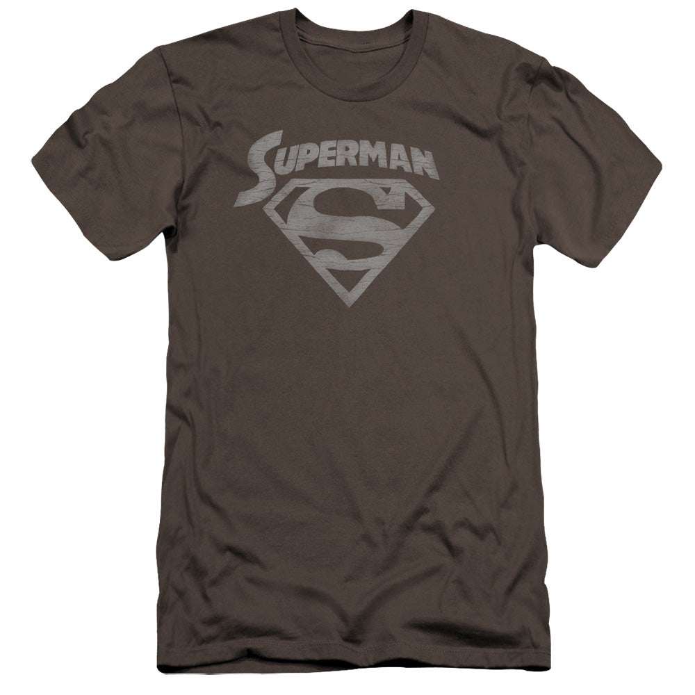 Superman Super Arch Premium Bella Canvas Slim Fit Mens T Shirt Charcoal