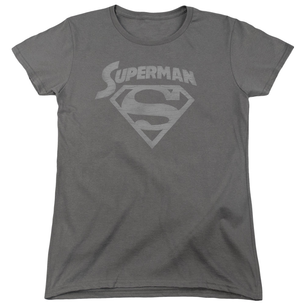 Superman Super Arch Womens T Shirt Charcoal