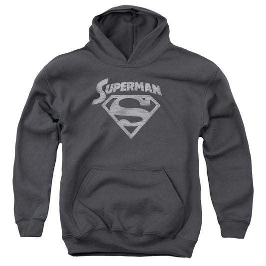 Superman Super Arch Kids Youth Hoodie Charcoal