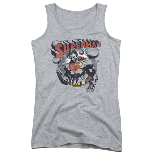 Superman Super Ko Womens Tank Top Shirt Athletic Heather