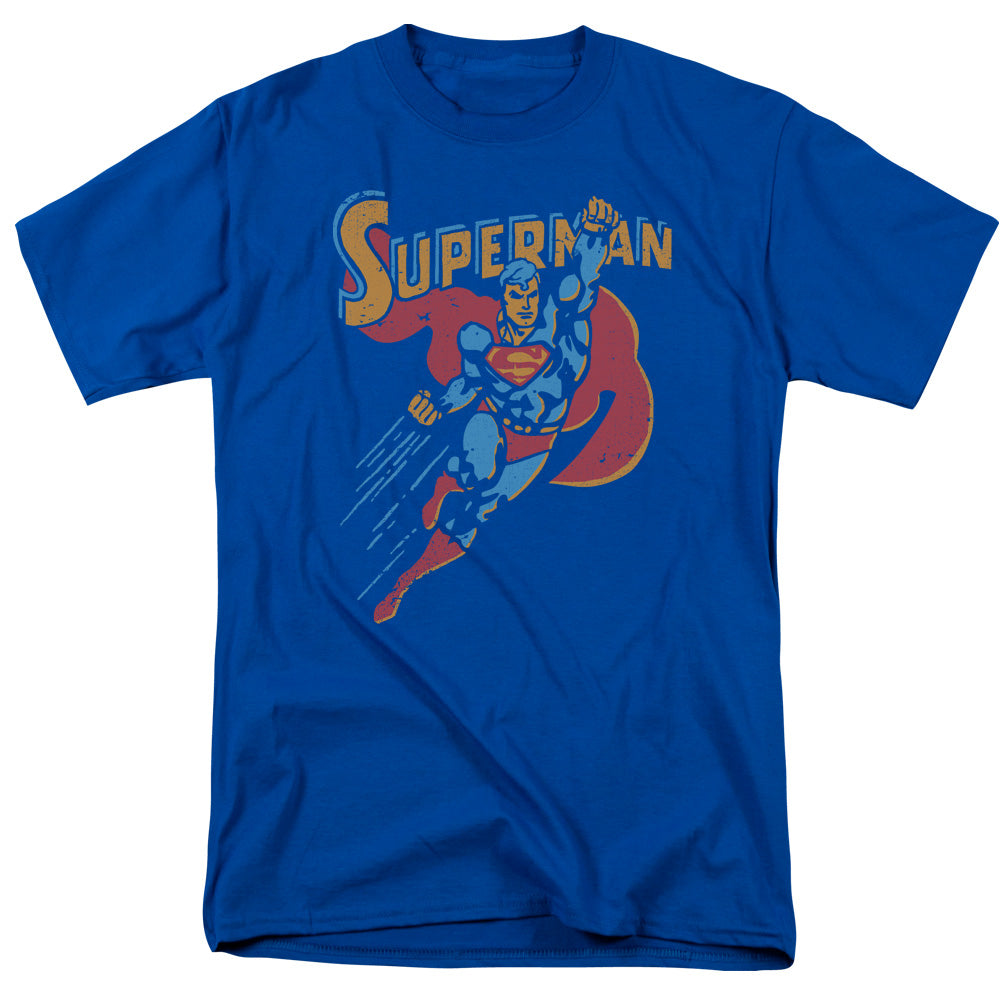 Superman Life Like Action Mens T Shirt Royal Blue