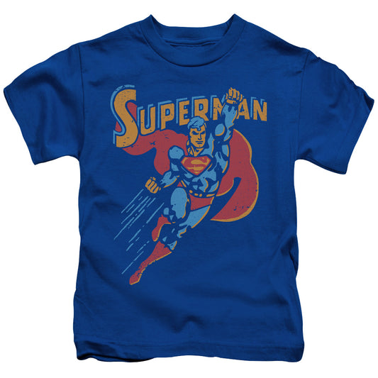 Superman Life Like Action Juvenile Kids Youth T Shirt Royal Blue