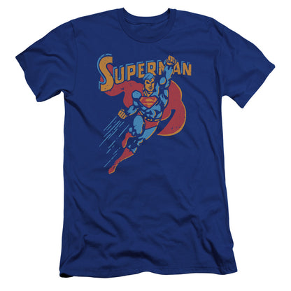 Superman Life Like Action Premium Bella Canvas Slim Fit Mens T Shirt Royal Blue