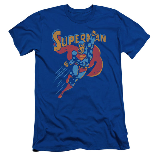 Superman Life Like Action Slim Fit Mens T Shirt Royal Blue