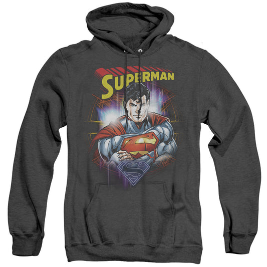 Superman Glam Heather Mens Hoodie Black