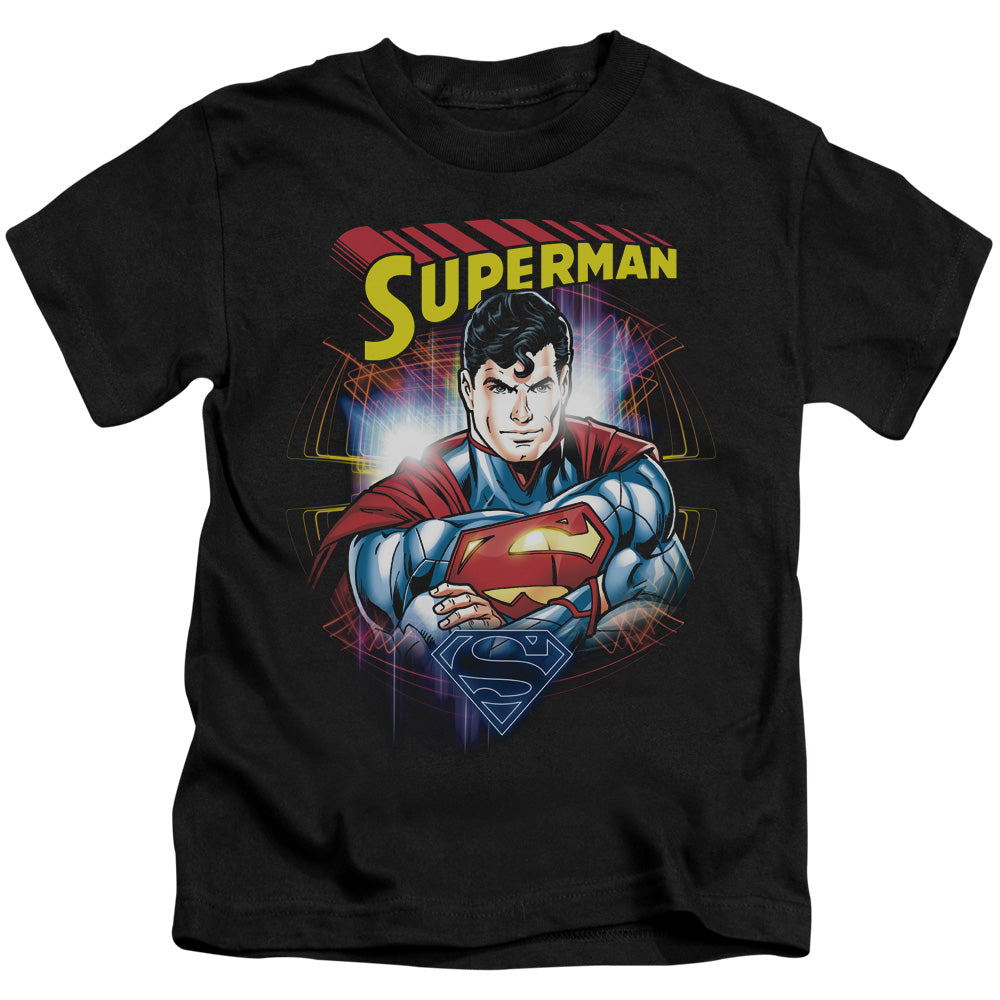 Superman Glam Juvenile Kids Youth T Shirt Black