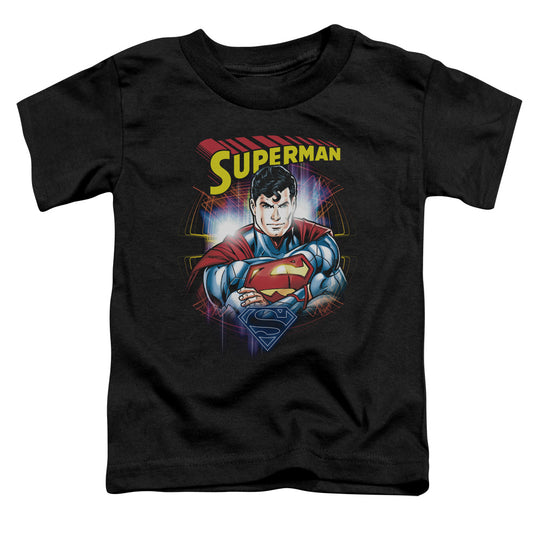 Superman Glam Toddler Kids Youth T Shirt Black