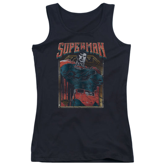 Superman Head Bang Womens Tank Top Shirt Black