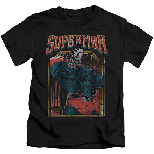 Superman Head Bang Juvenile Kids Youth T Shirt Black