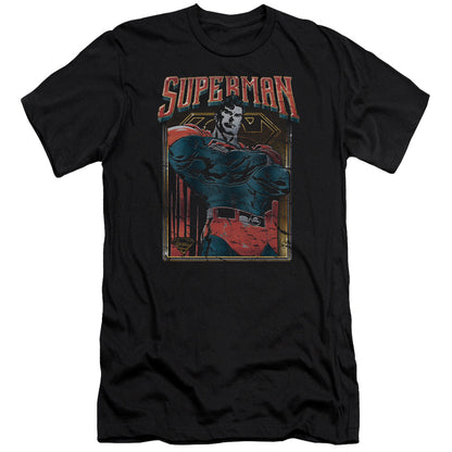 Superman Head Bang Premium Bella Canvas Slim Fit Mens T Shirt Black