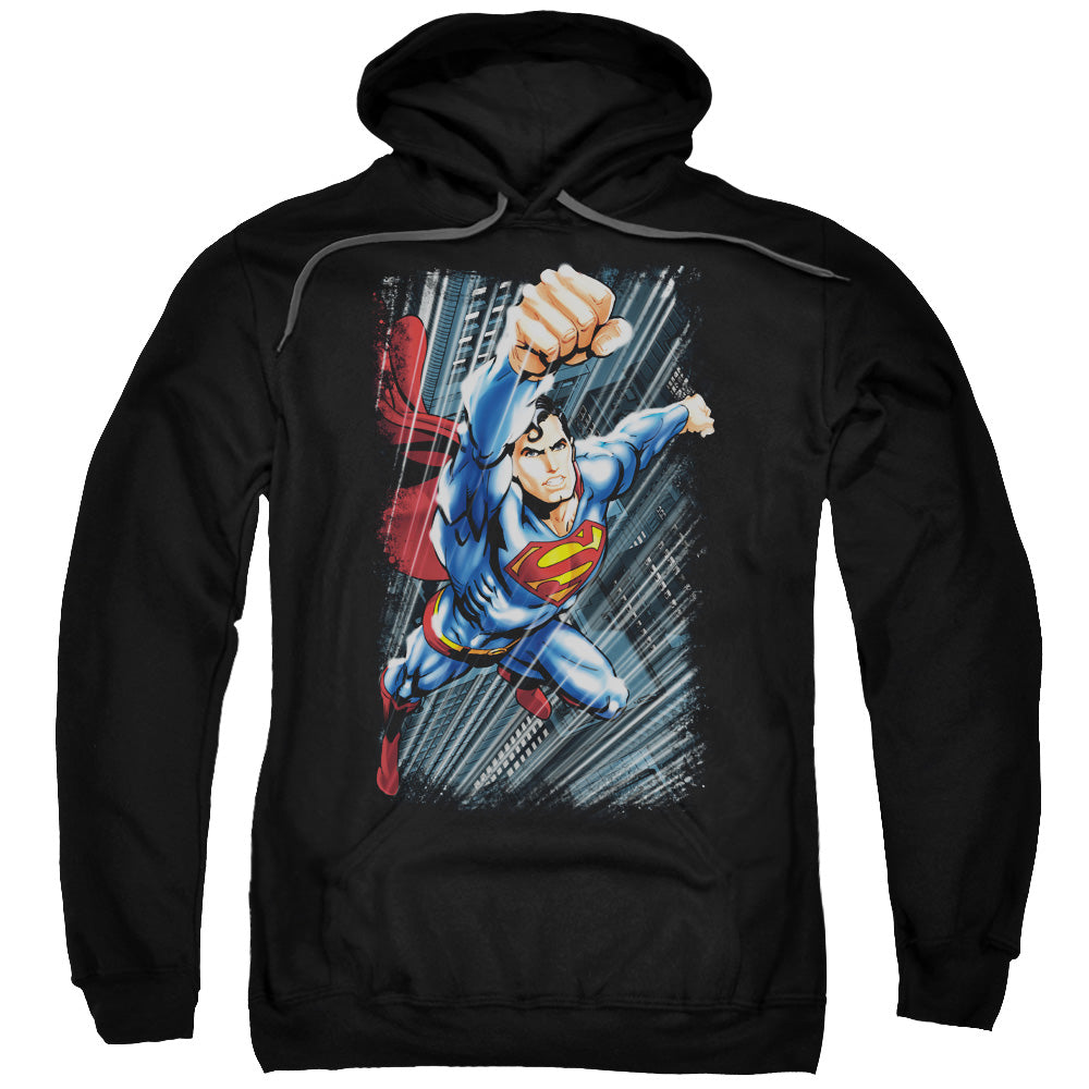 Superman Faster Than Mens Hoodie Black