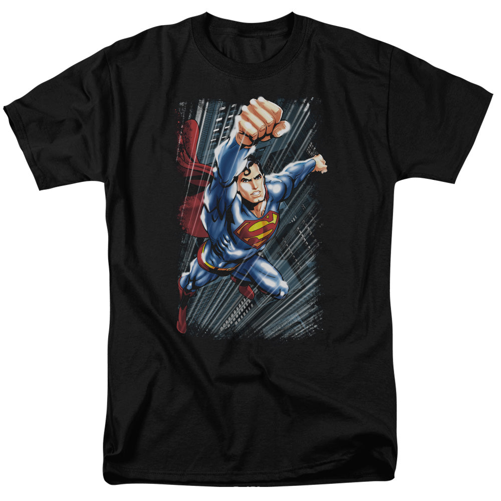 Superman Faster Than Mens T Shirt Black