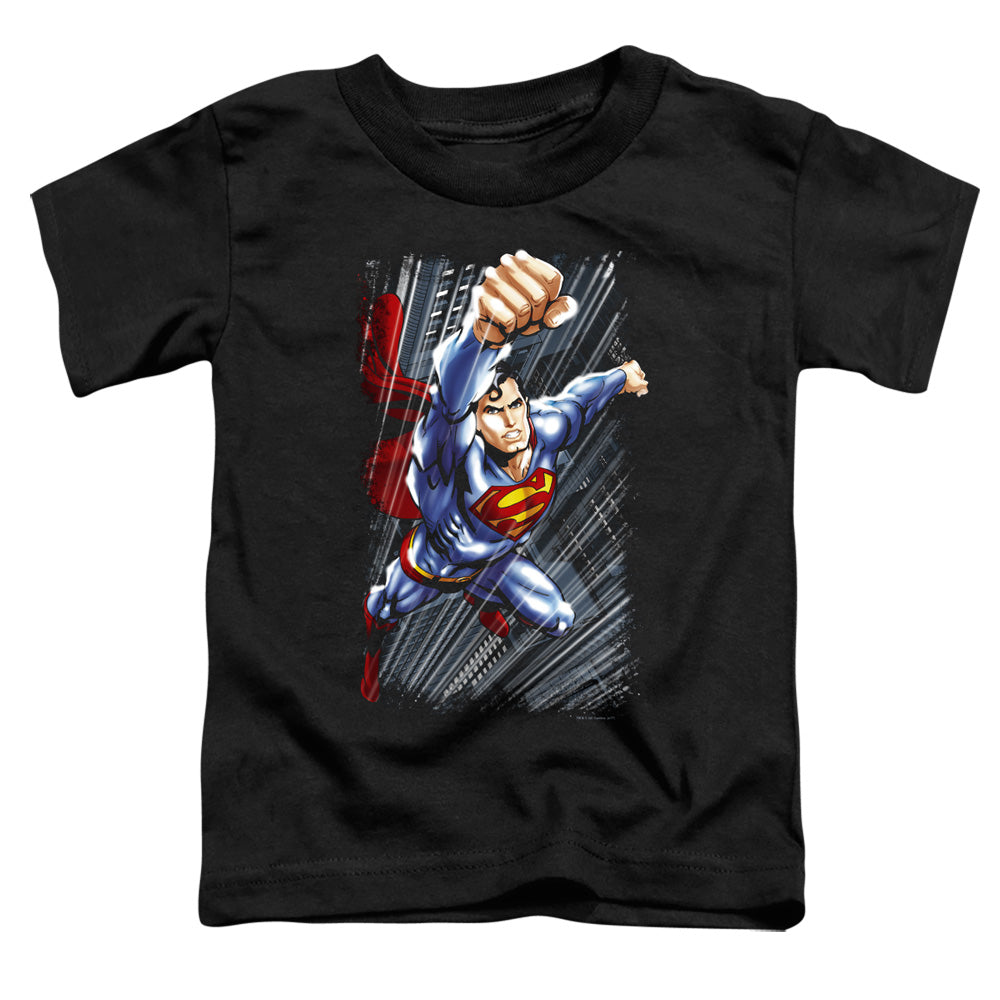 Superman Faster Than Toddler Kids Youth T Shirt Black