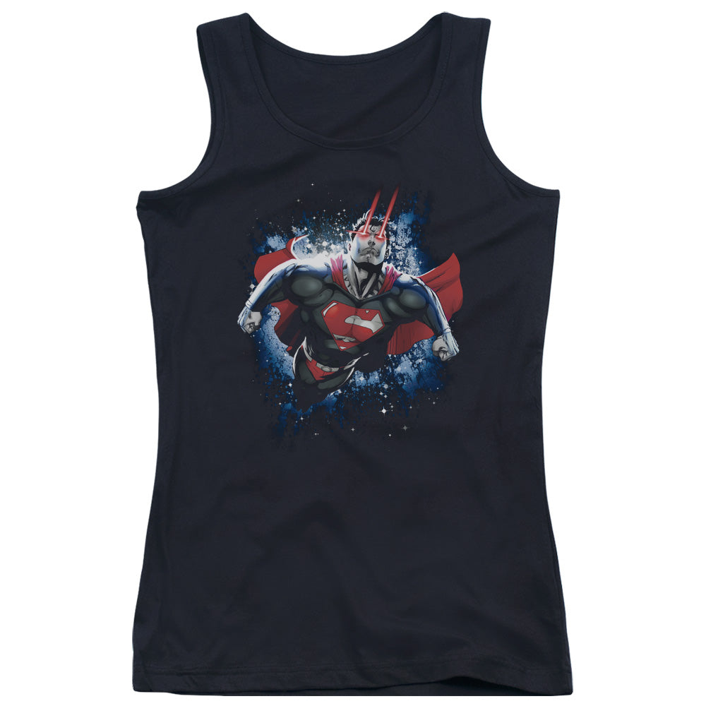 Superman Stardust Womens Tank Top Shirt Black