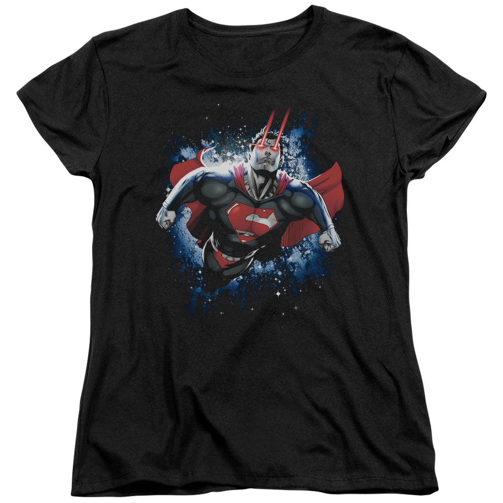 Superman Stardust Womens T Shirt Black