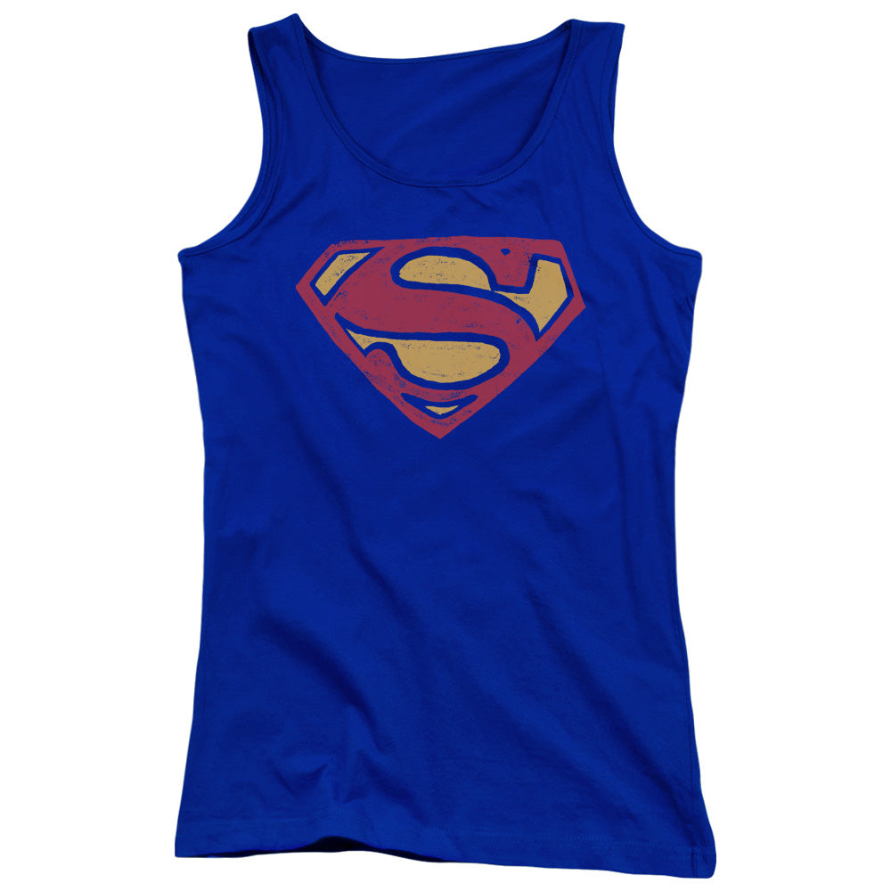 Superman Super Rough Womens Tank Top Shirt Royal Blue